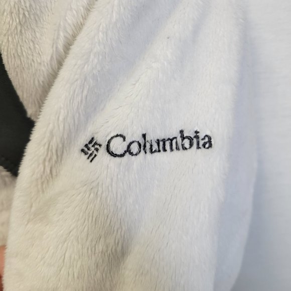 Columbia Women's Small Jacket White Fleece Green Full Zip - Picture 7 of 15